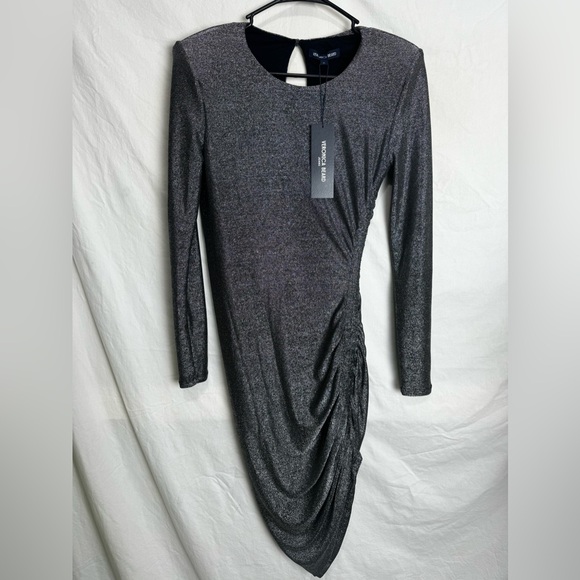 Veronica Beard Cyrus Long Sleeve Shimmer Ruched Mini Dress Size XS NWT - Picture 5 of 11